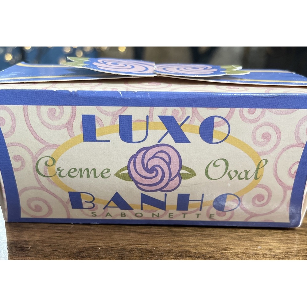 Vintage Luxo Banho‎ Creme Oval Giant Bar Soap In Original Box Read
